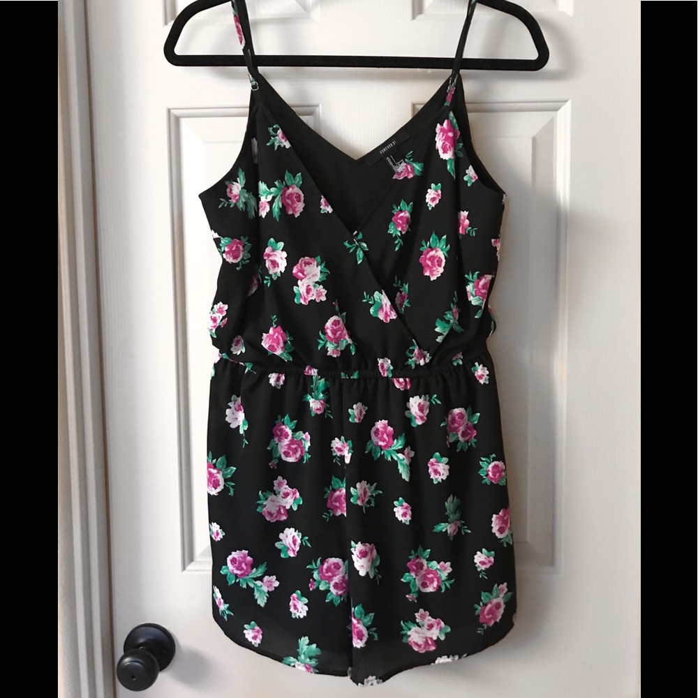 Forever 21- Rose print romper